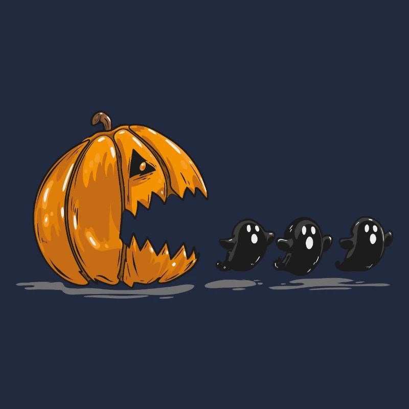 Pumpkin Stalks Halloween Ghosts