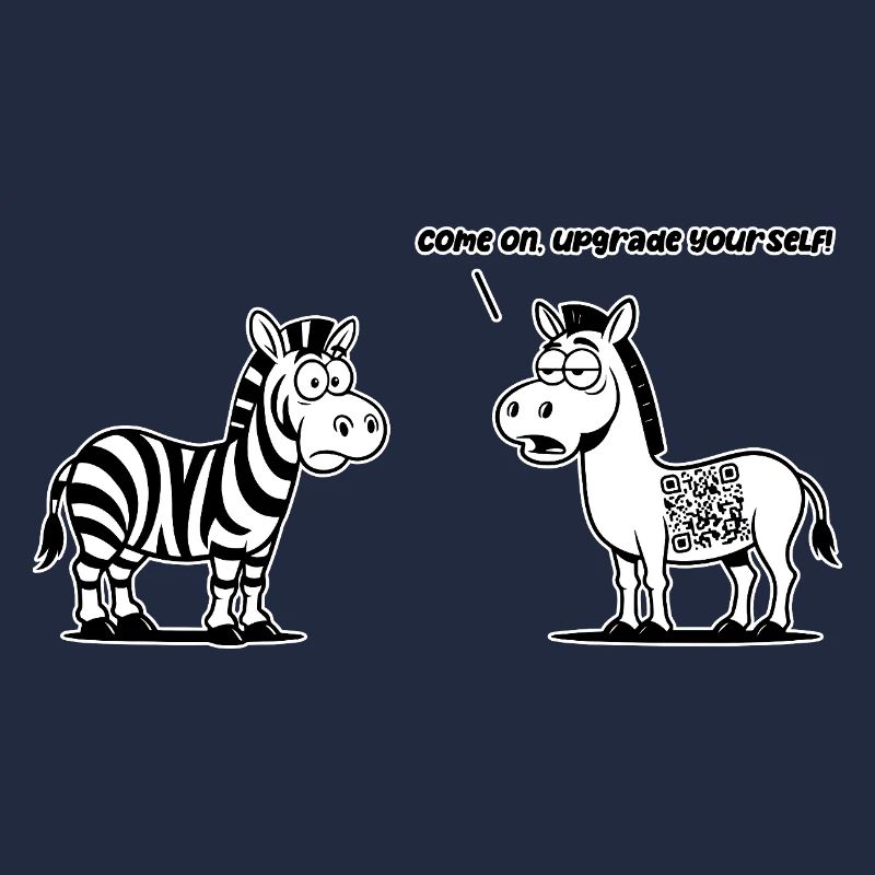 Lustiges Zebra mit QR-Code-Upgrade