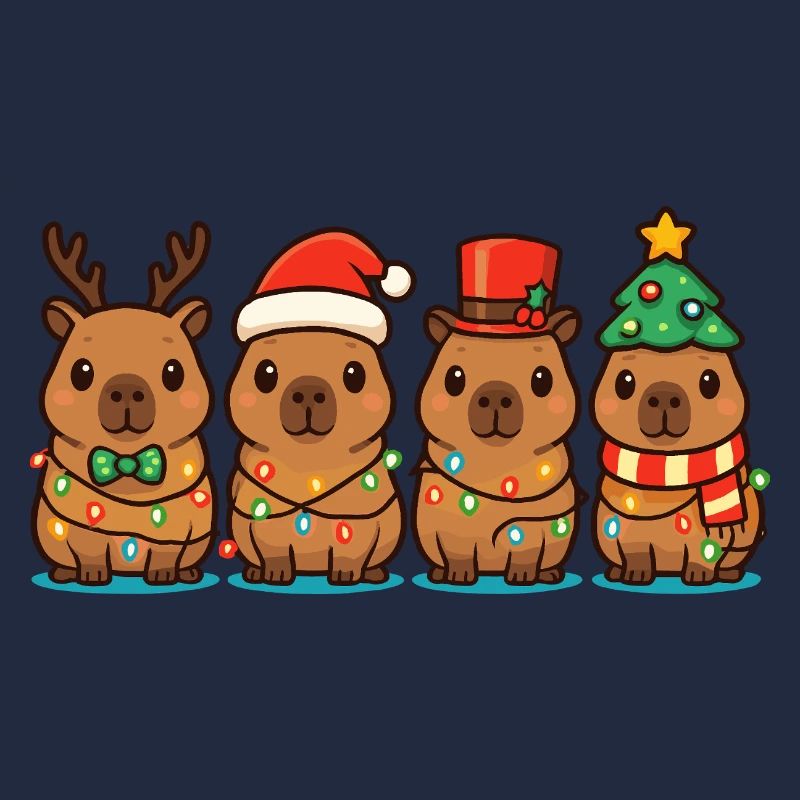 Capybara Weihnachtsmann Weihnachtsbeleuchtung