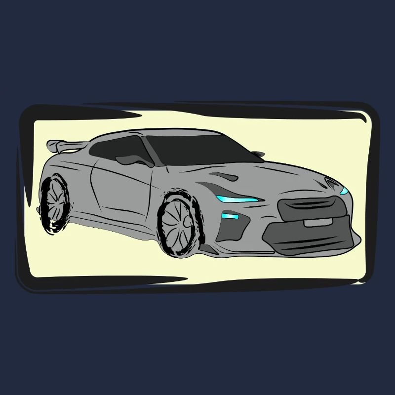 Sportwagen Neon Silhouette
