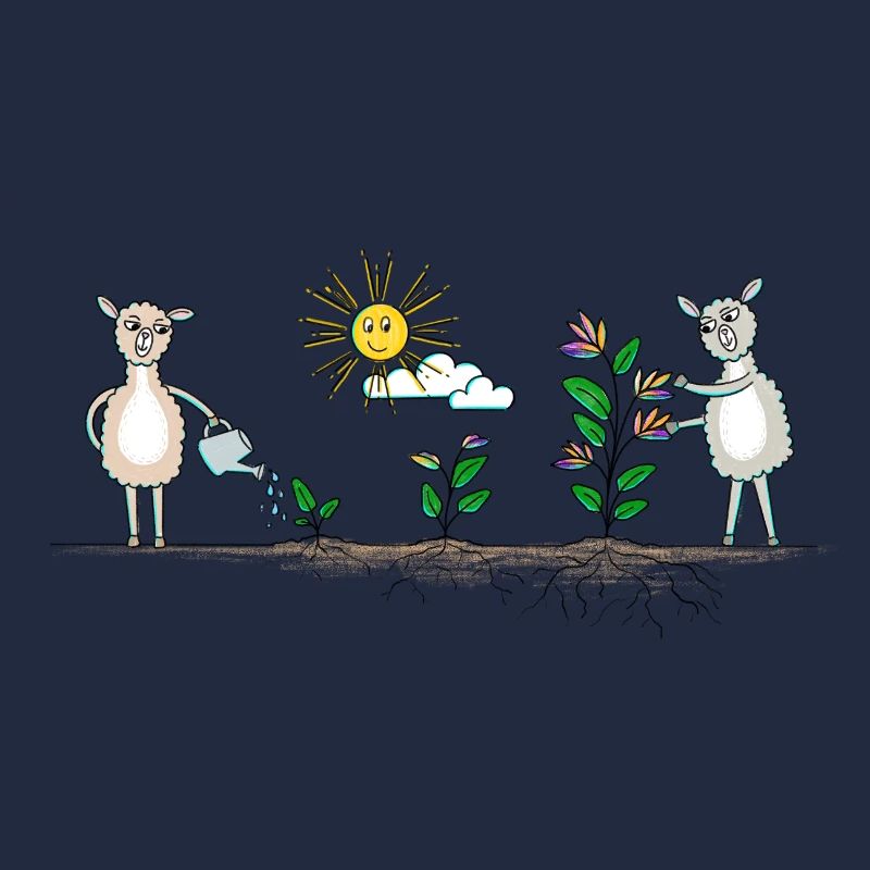Lama Garten bunt