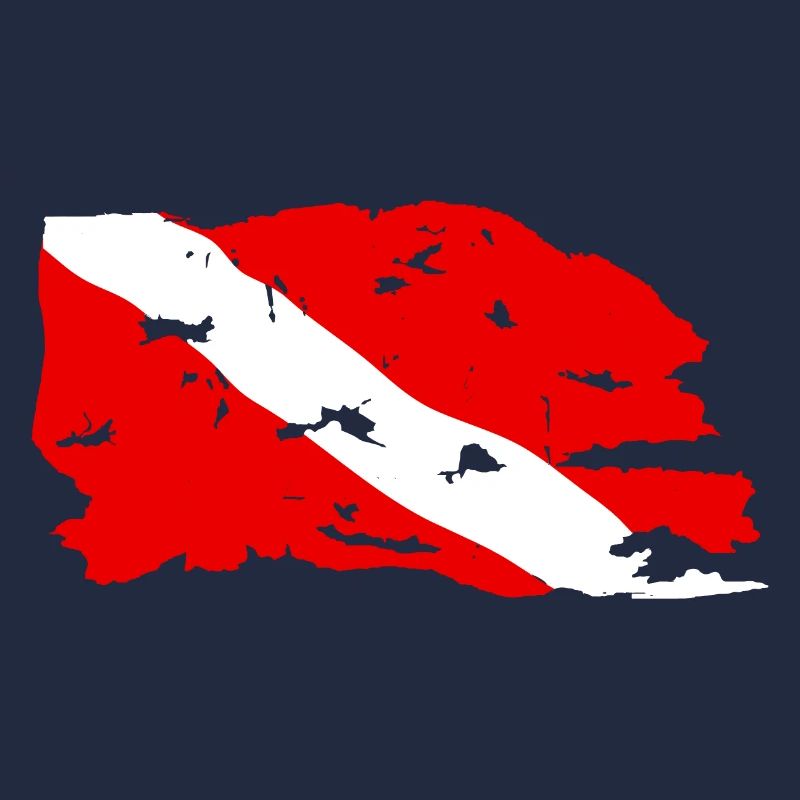 Abgenutzte Tauchflagge