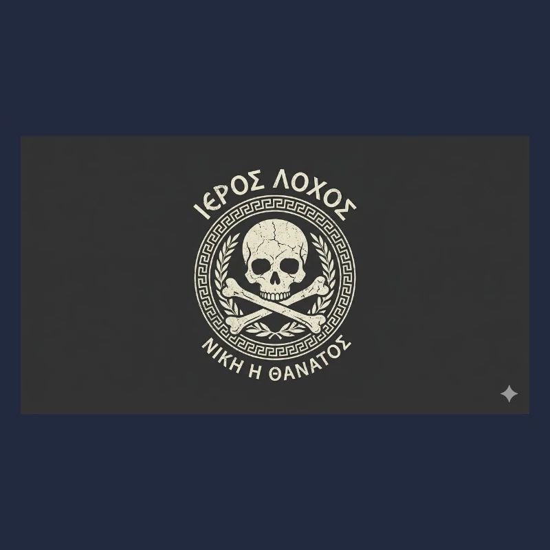 Skull in Laurel Circle Pattern