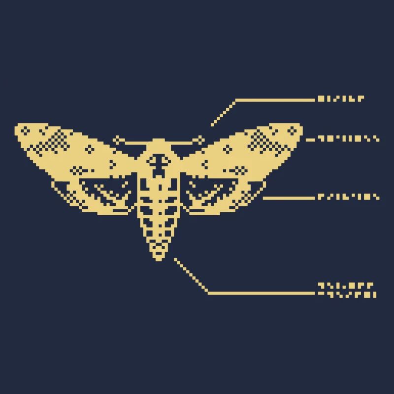 1bit Pixel Skull Hawkmoth