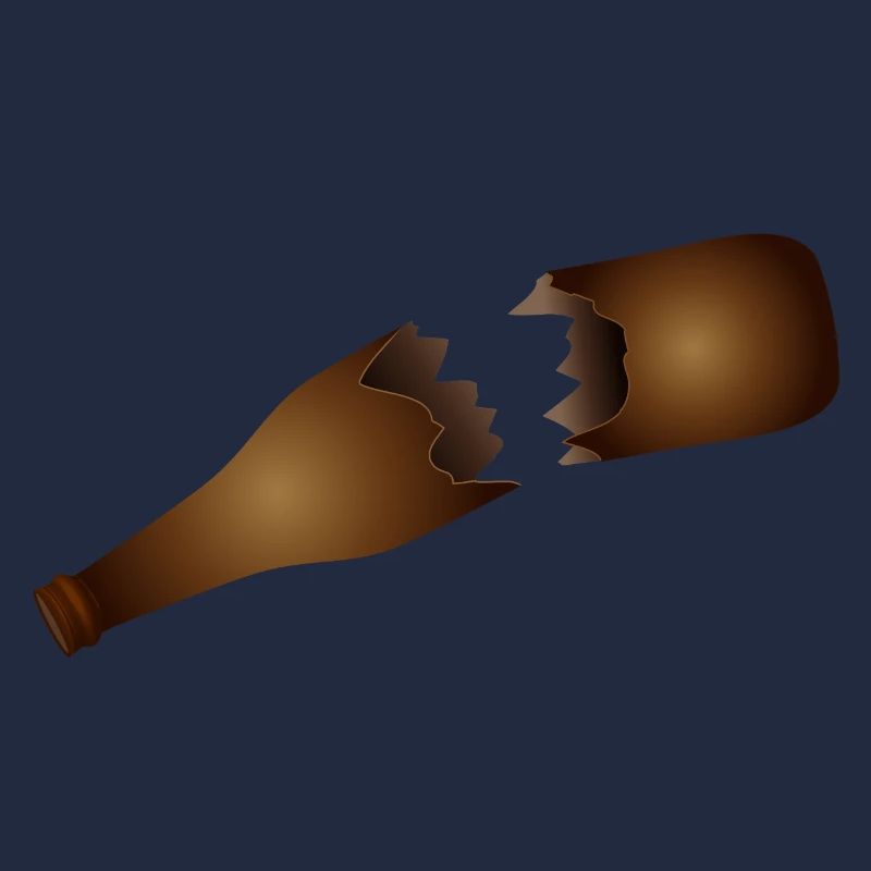 Zerbrochene Bierflasche Illustration