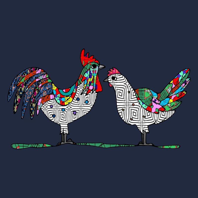 Coq et poule