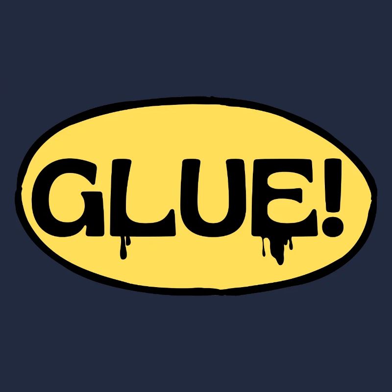 Glue! Yellow adhesive logo