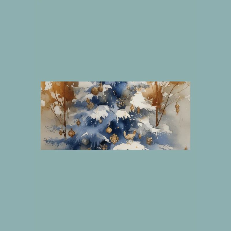 Blauer Weihnachtsbaum und Hirsch