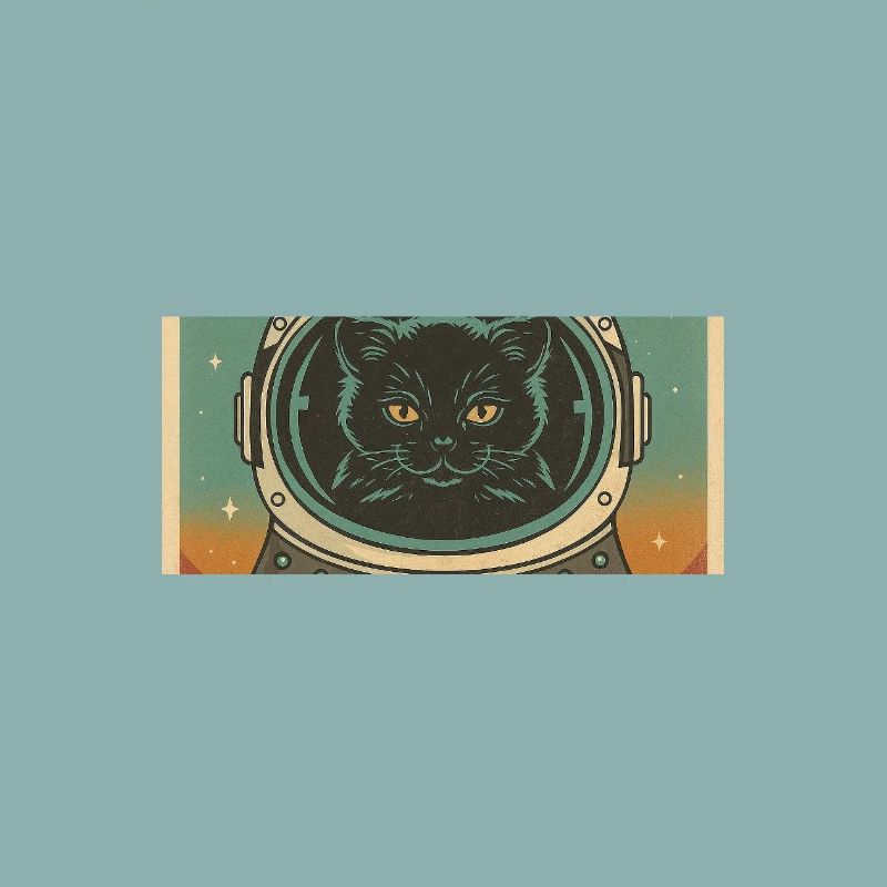 Chat Cosmique – Commandant du Divan | Design rétro