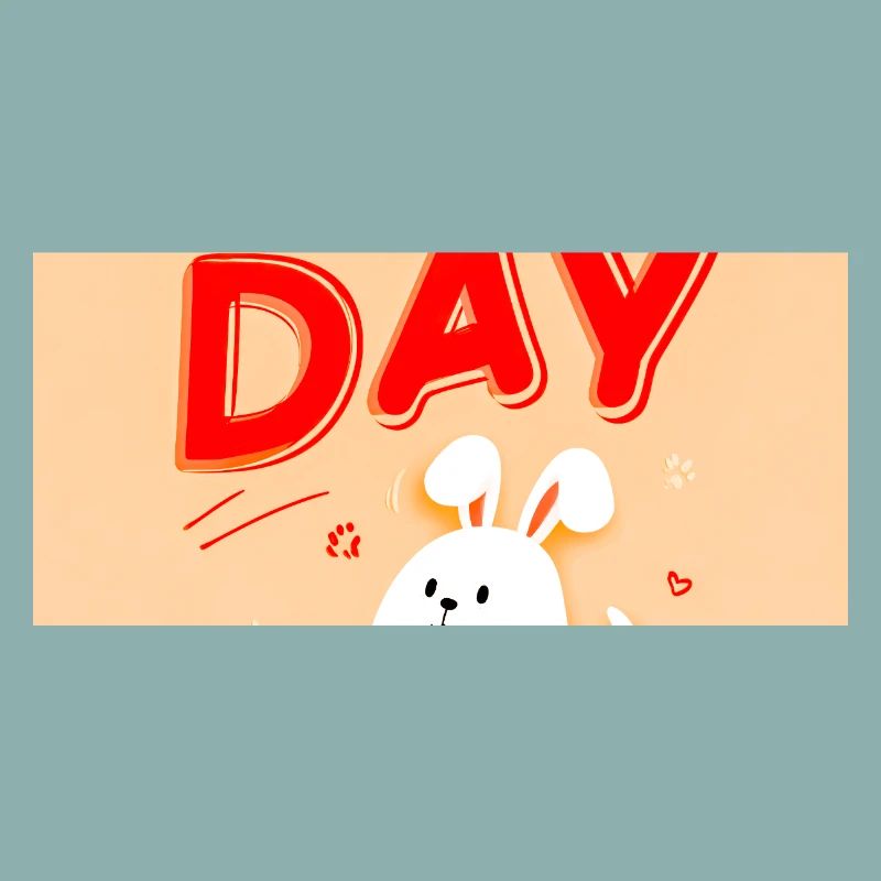 Design mignon de lapin avec message positif