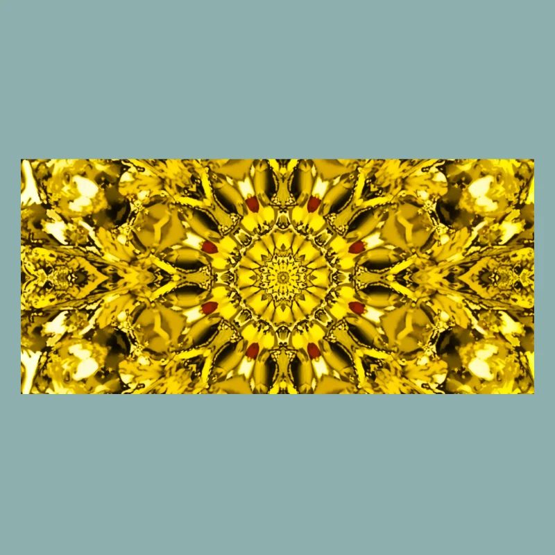 Yellow mandala radial pattern