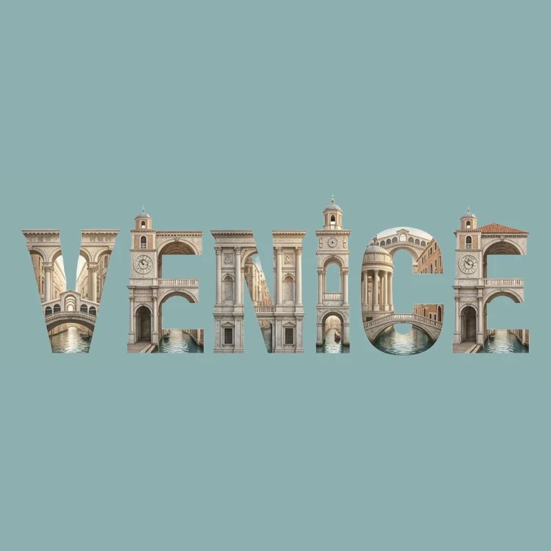 Typographie de Venise avec architecture historique