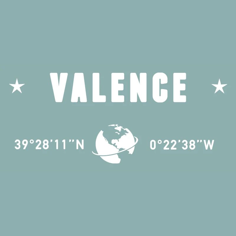 Valence, Espagne, coordonnées GPS, globe blanc