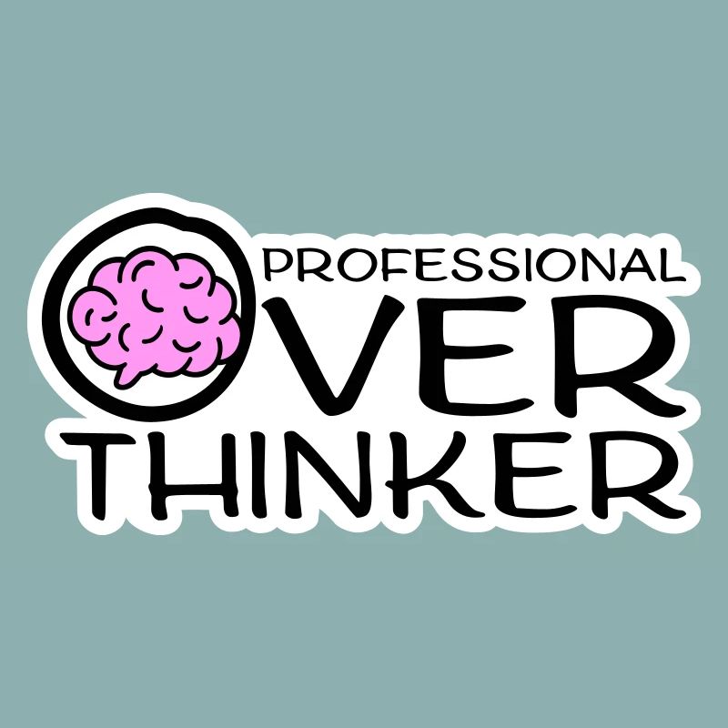Professional Overthinker Funny Brooding Anxiety Logo