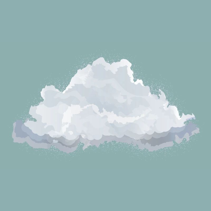 single drawn fluffy white cloud