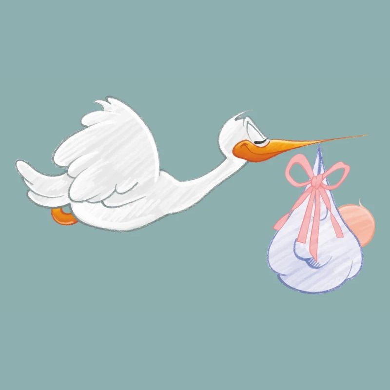 Cigogne avec bébé