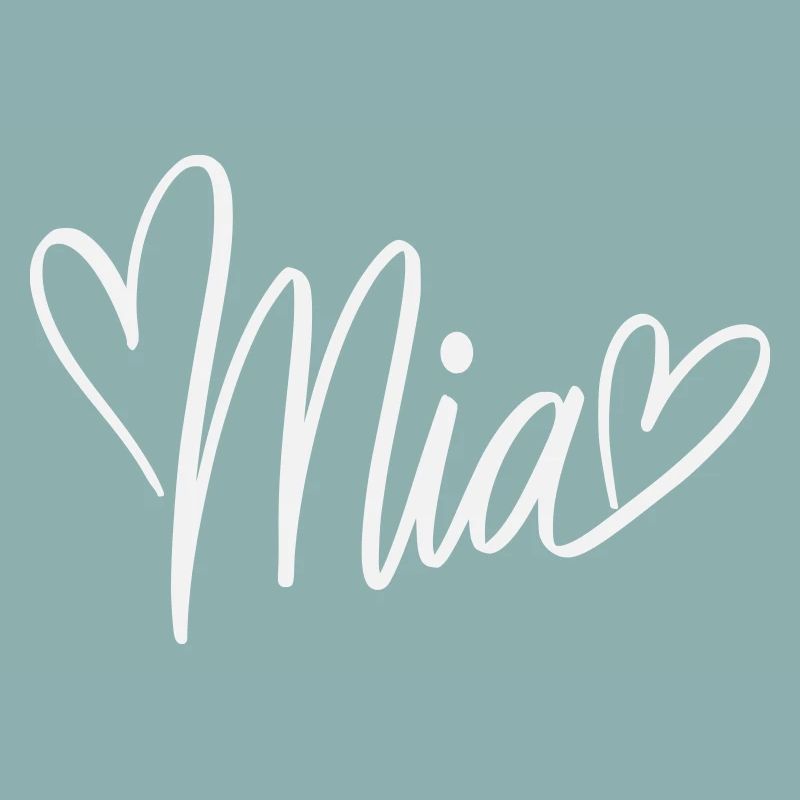 Mia Namendesign mit Herzen