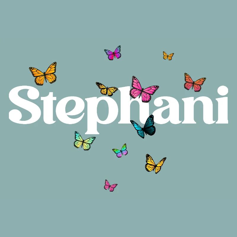 Schöner Mädchenname mit Schmetterlingen STEPHANI