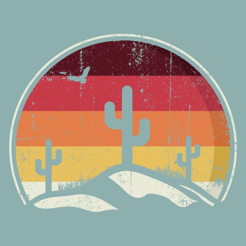 Desert Sunset Cacti Circle
