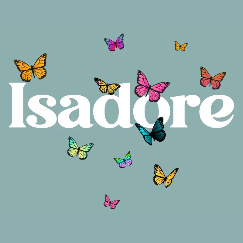 Schöner Mädchenname mit Schmetterlingen ISADORE