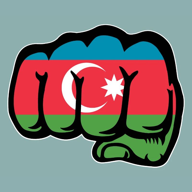 Drapeau de l’Azerbaïdjan poing main