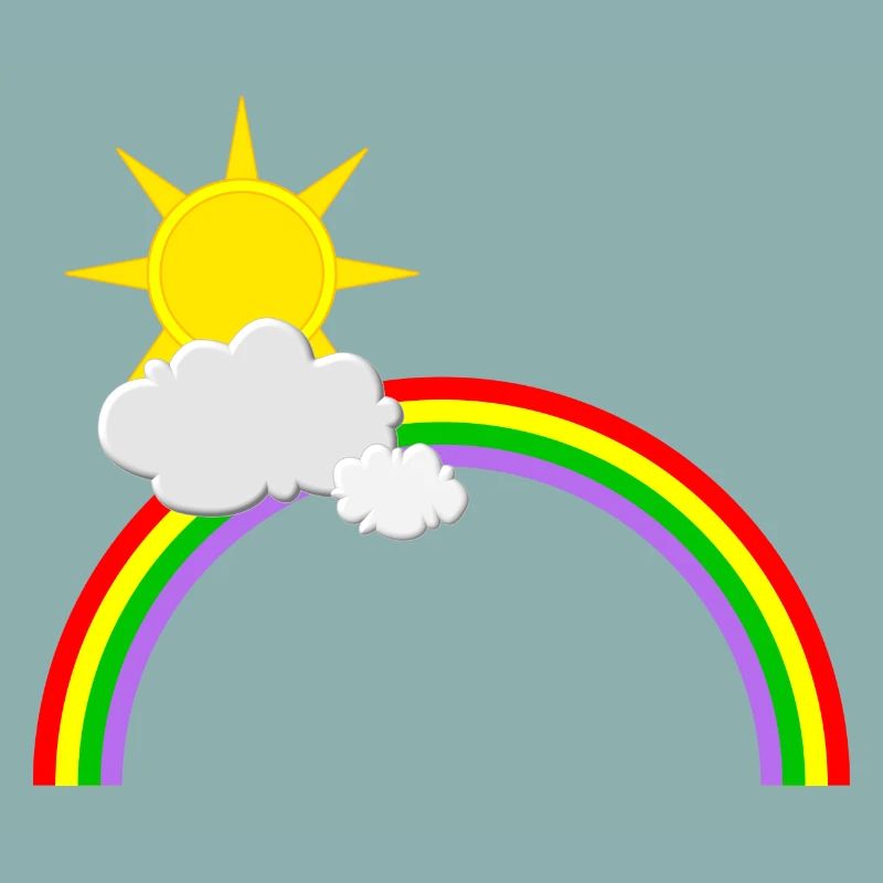 Regenbogen, Sonne, Wolken