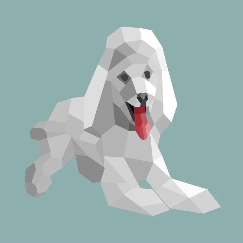 Caniche low poly élégant