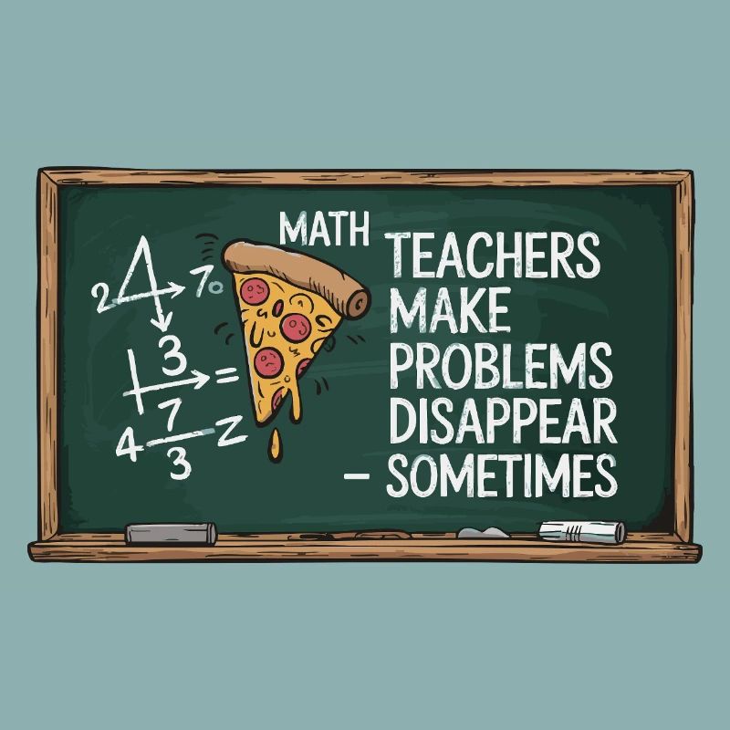 Professeur de mathématiques drôle Conception Pizza et résolution de problèmes