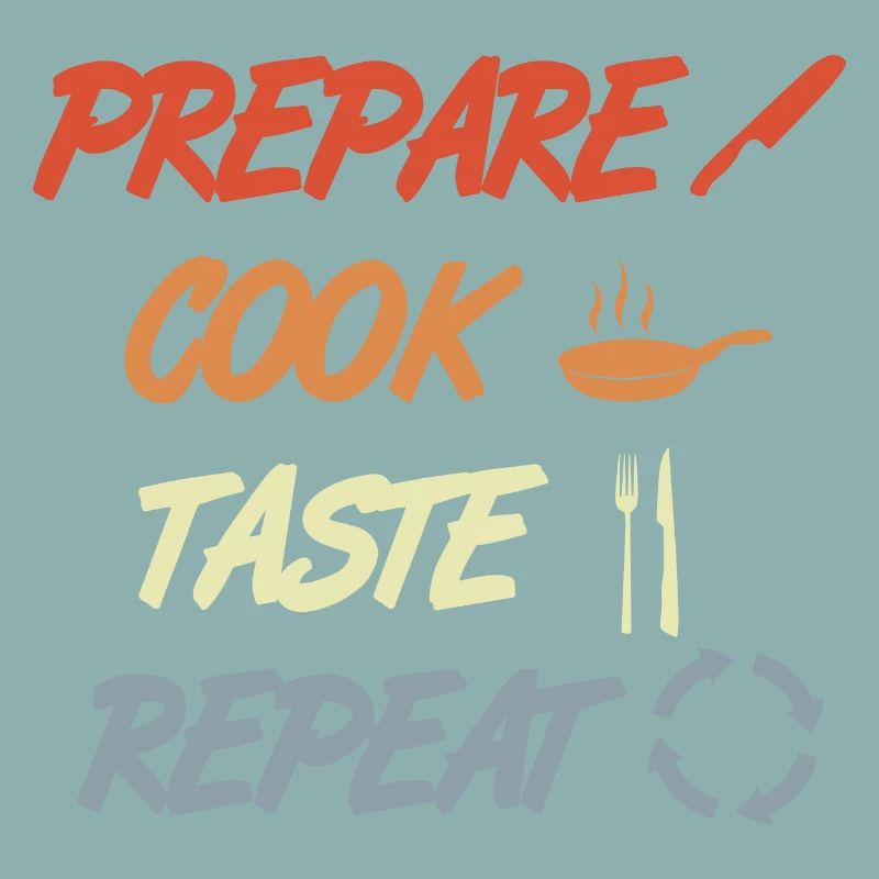 Préparer, Cuisiner, Goûter, Répéter