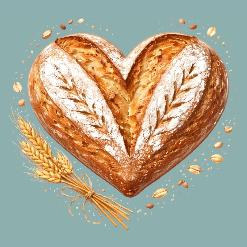 Heart Bread Baking Sourdough Baker Design