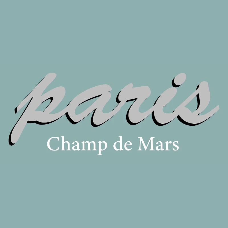 Paris Champ de Mars Vintage Script