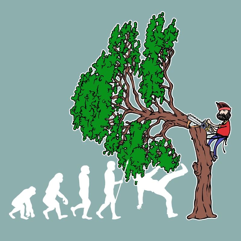 Tree Evolution Woodwork Lumberjack Tree Cutter