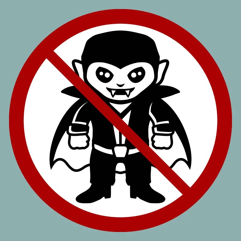 Pas un vampire ! Drôle de panneau d’interdiction Halloween