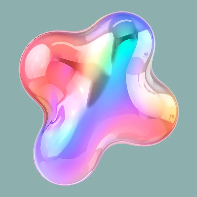 Regenbogen Glänzendes abstraktes Blob-Design
