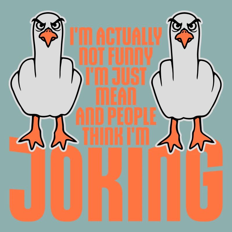Seagull Middle Finger Not Funny Mean People Think Joke