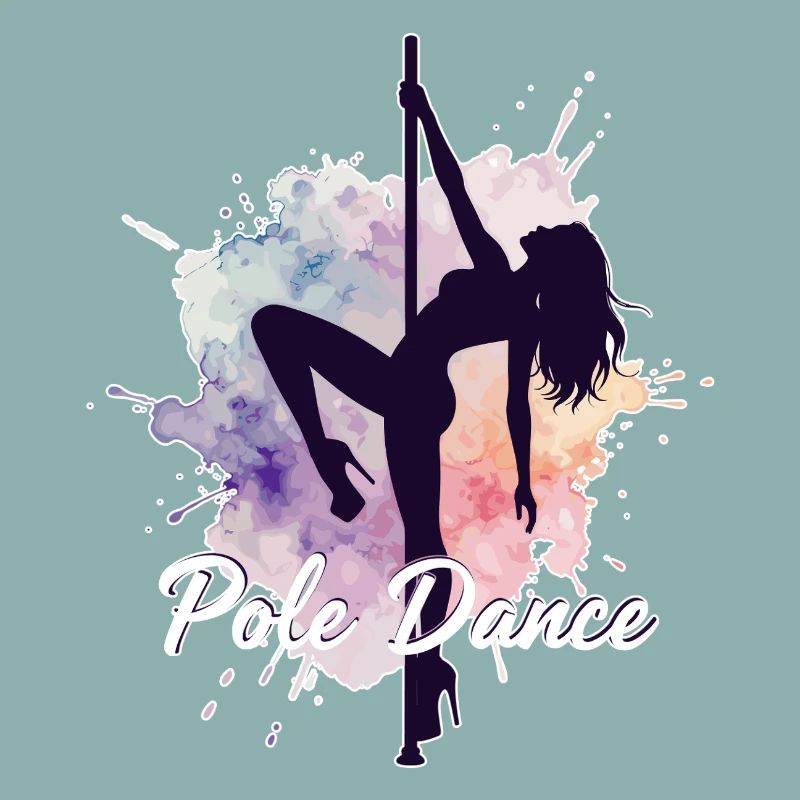 Pole Dance Poledancerinnen Aquarell stark Geschenk