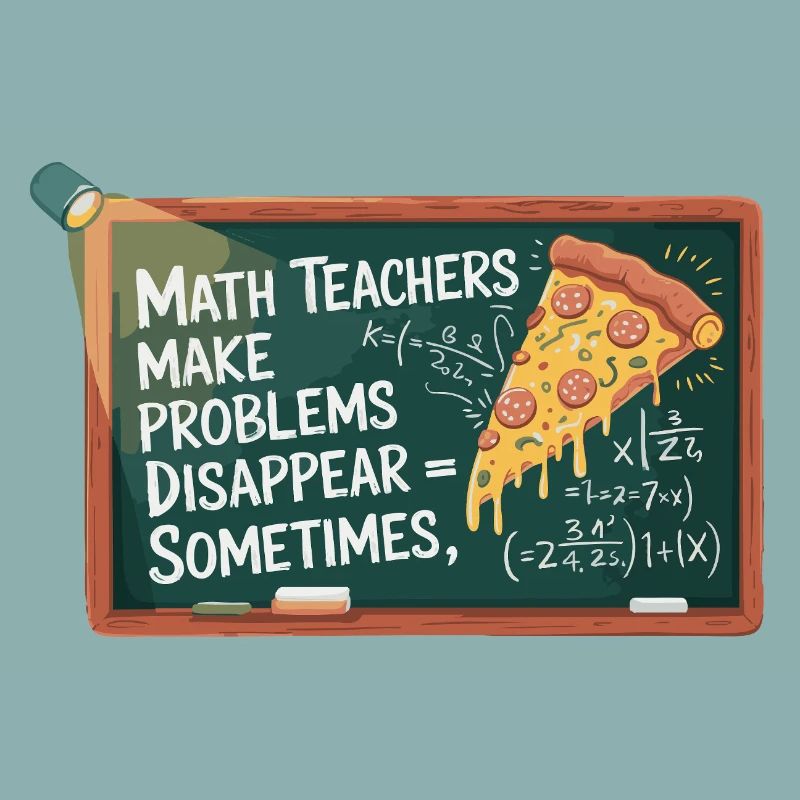 Professeur de mathématiques drôle Conception Pizza et résolution de problèmes