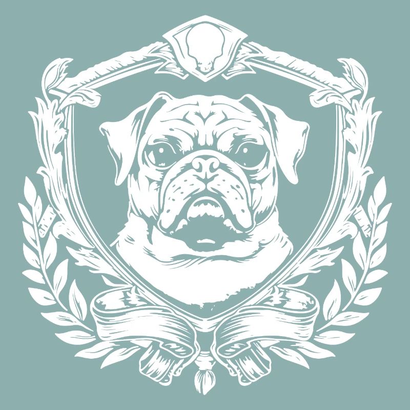 Blason de bouledogue avec laurier