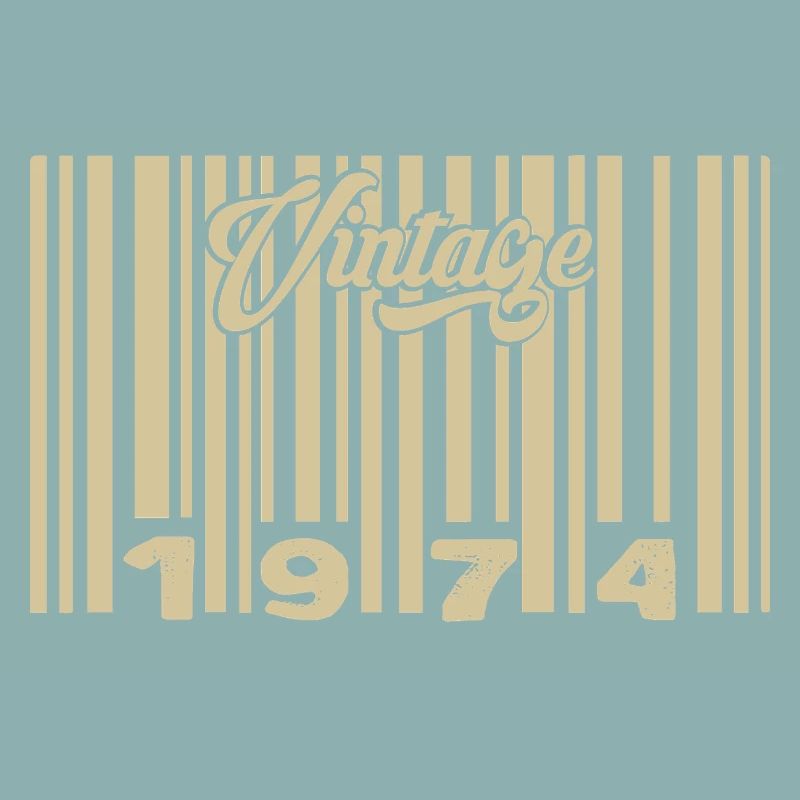 vintage 1974 Code barre 1974: Année 2025.