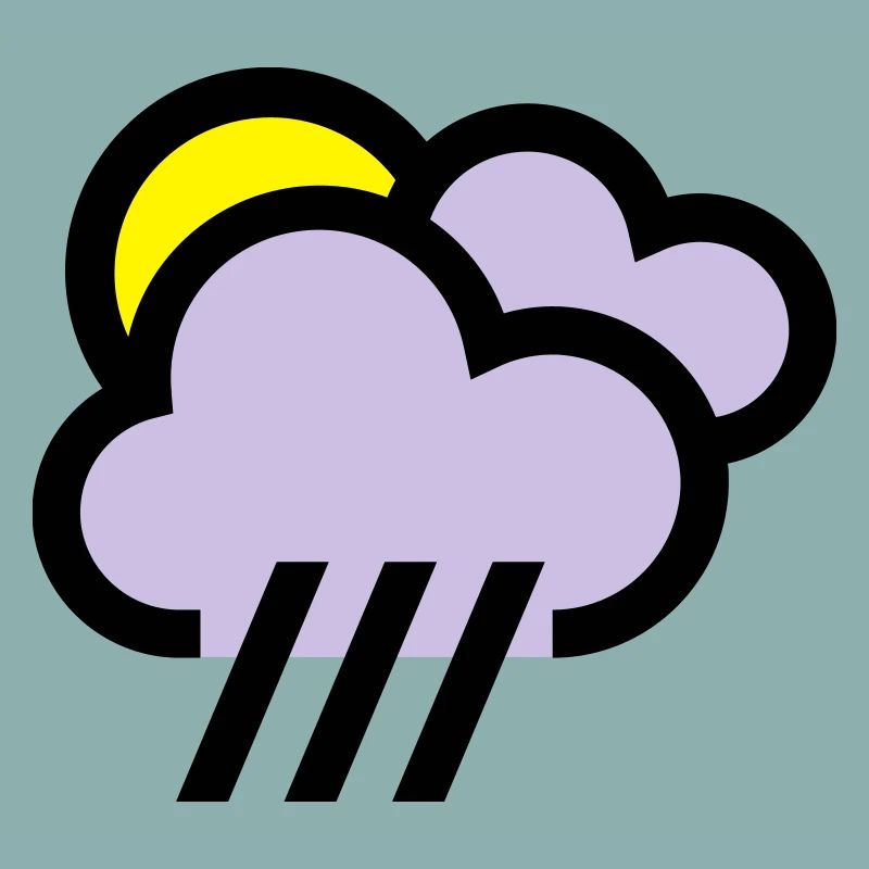 Temps pluvieux, mauvais temps, icône de refroidissement