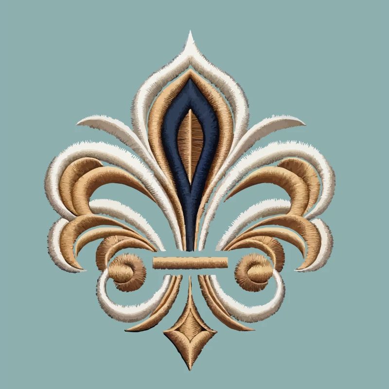 Broderie Élégante Fleur-de-Lys