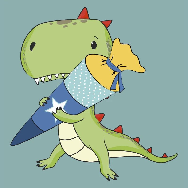 Dino avec cône d’école