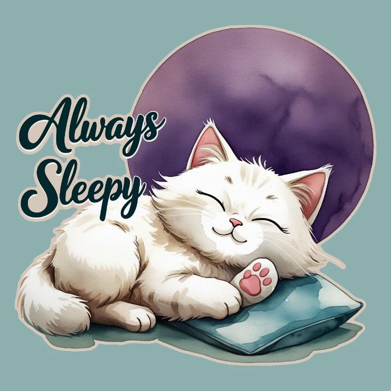 Le chat mignon a toujours sommeil 1