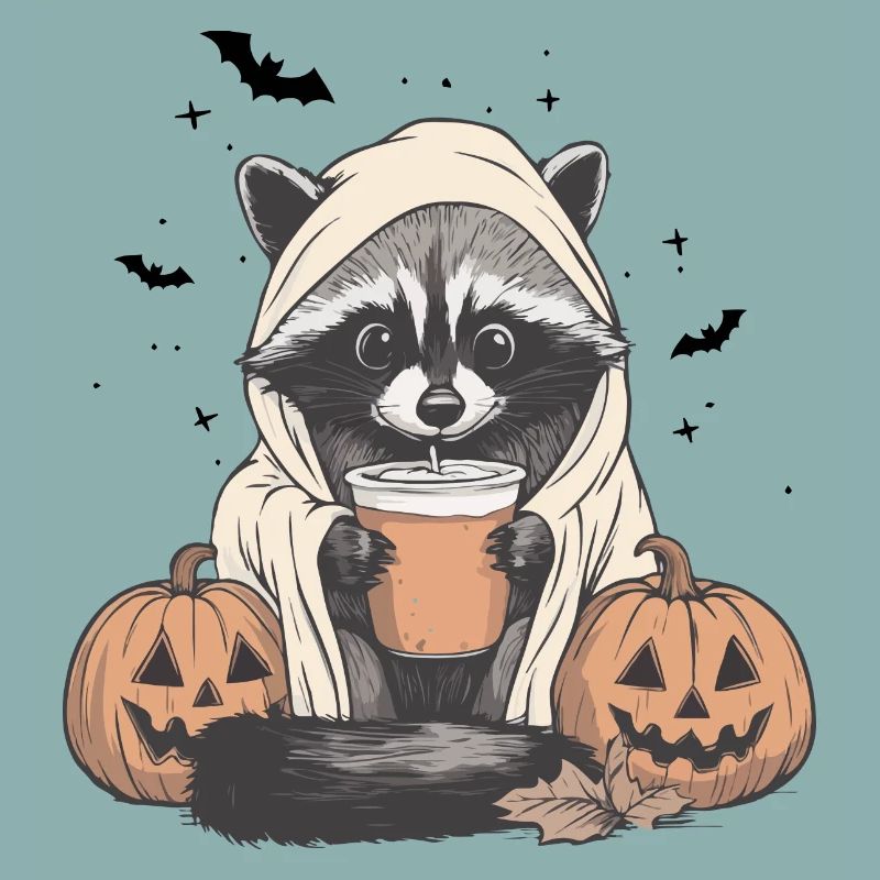 Pull d’Halloween, raton laveur Halloween, Cadeau