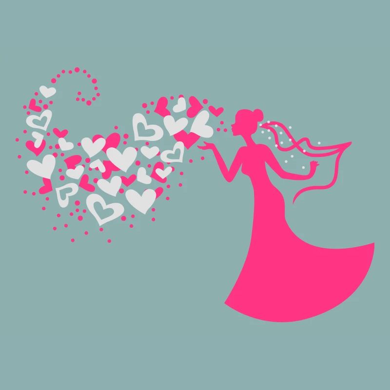 Bride with heart cloud