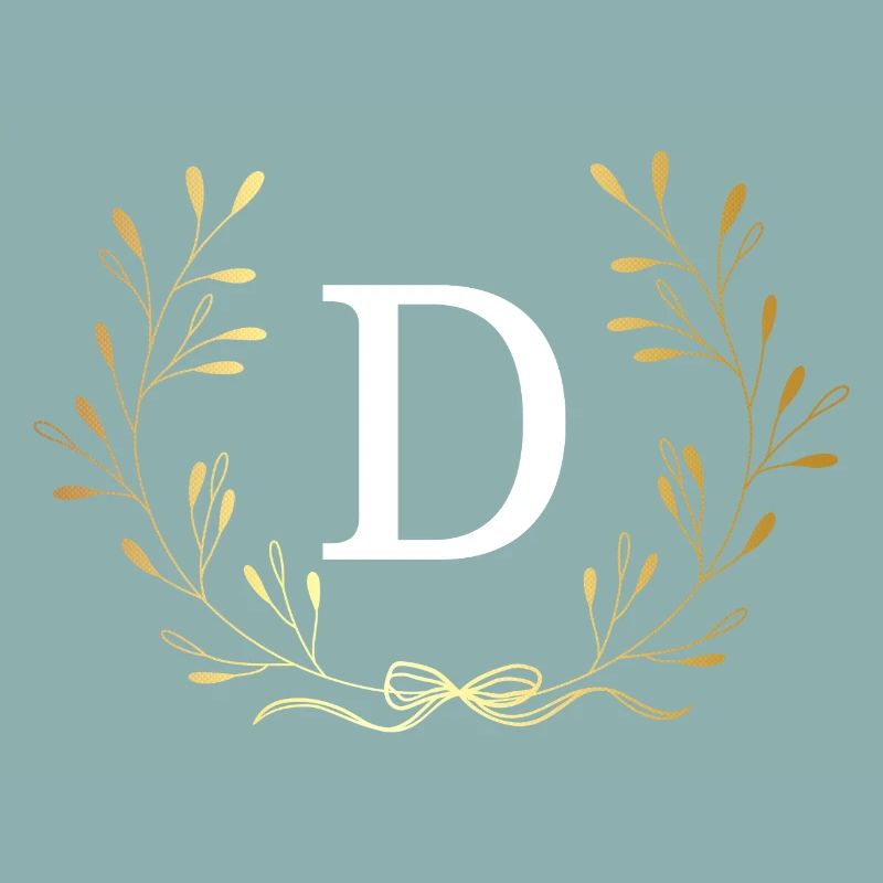 Lettre d couronne Floral doré