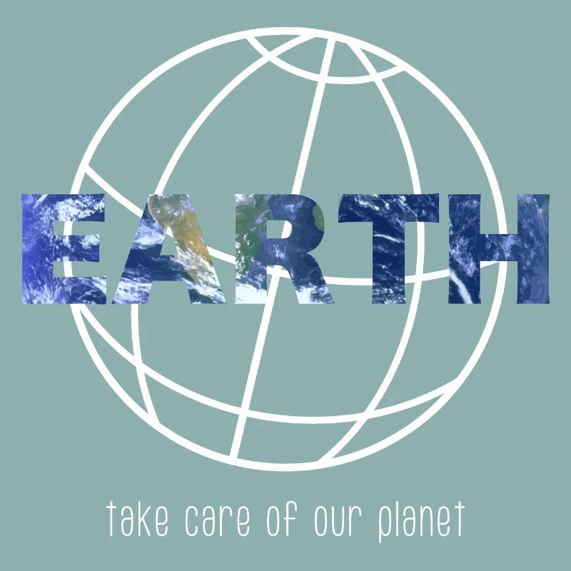 Planet lines earth lettering environment gift idea