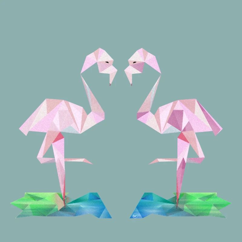 Flamingo low-poly