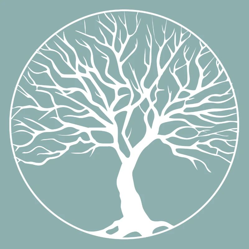 blanc cercle d'arbres
