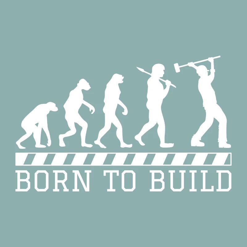 Evolution construction worker gift construction job work